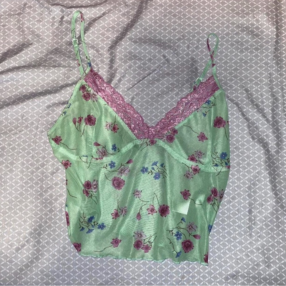 MOTEL rocks green floral tank